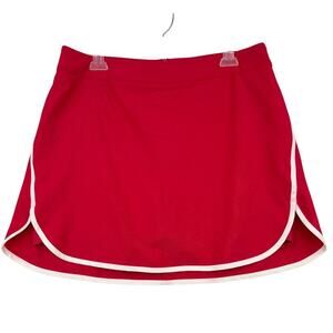 Maggie Lane Golf Skort Size 12 Coral Red Stretch Pocket Back Zip Built In Shorts
